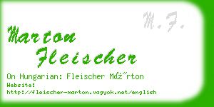 marton fleischer business card